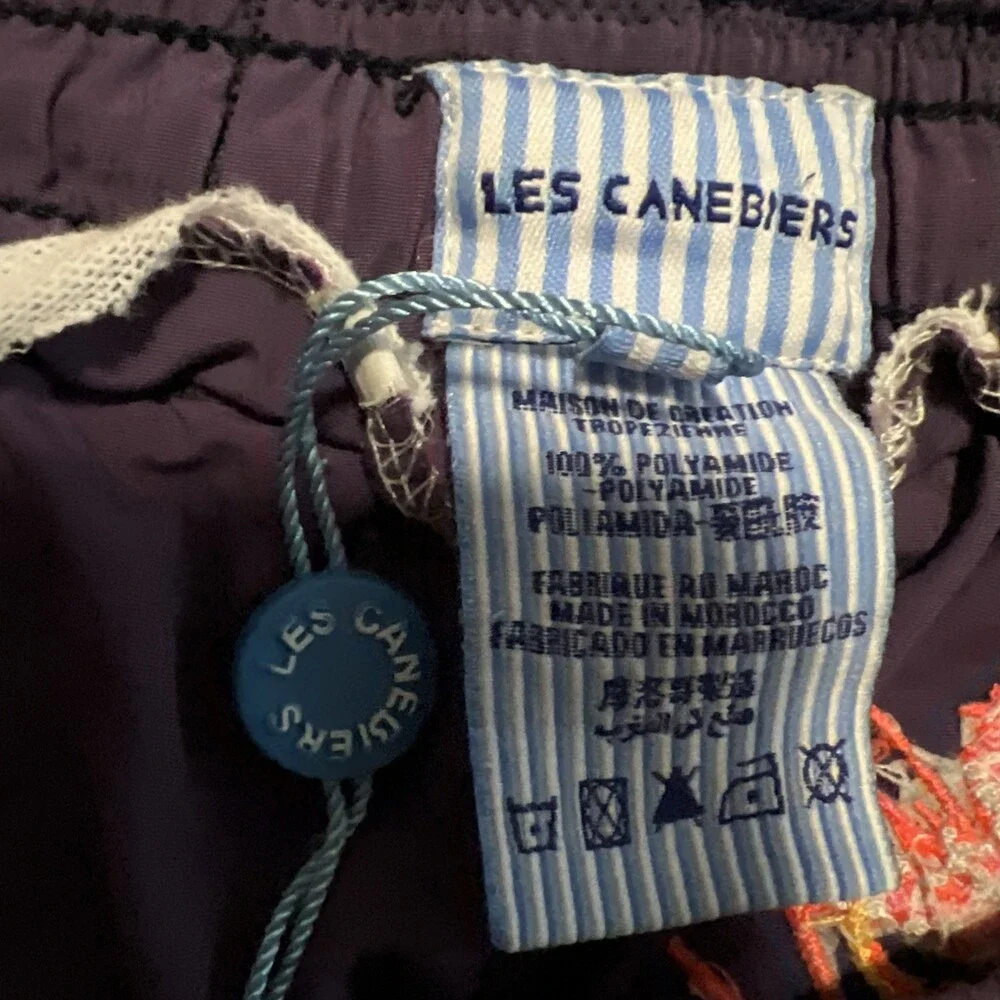 Les Canebiers Swim Shorts Mens 3XL Purple Embroidered Lobsters